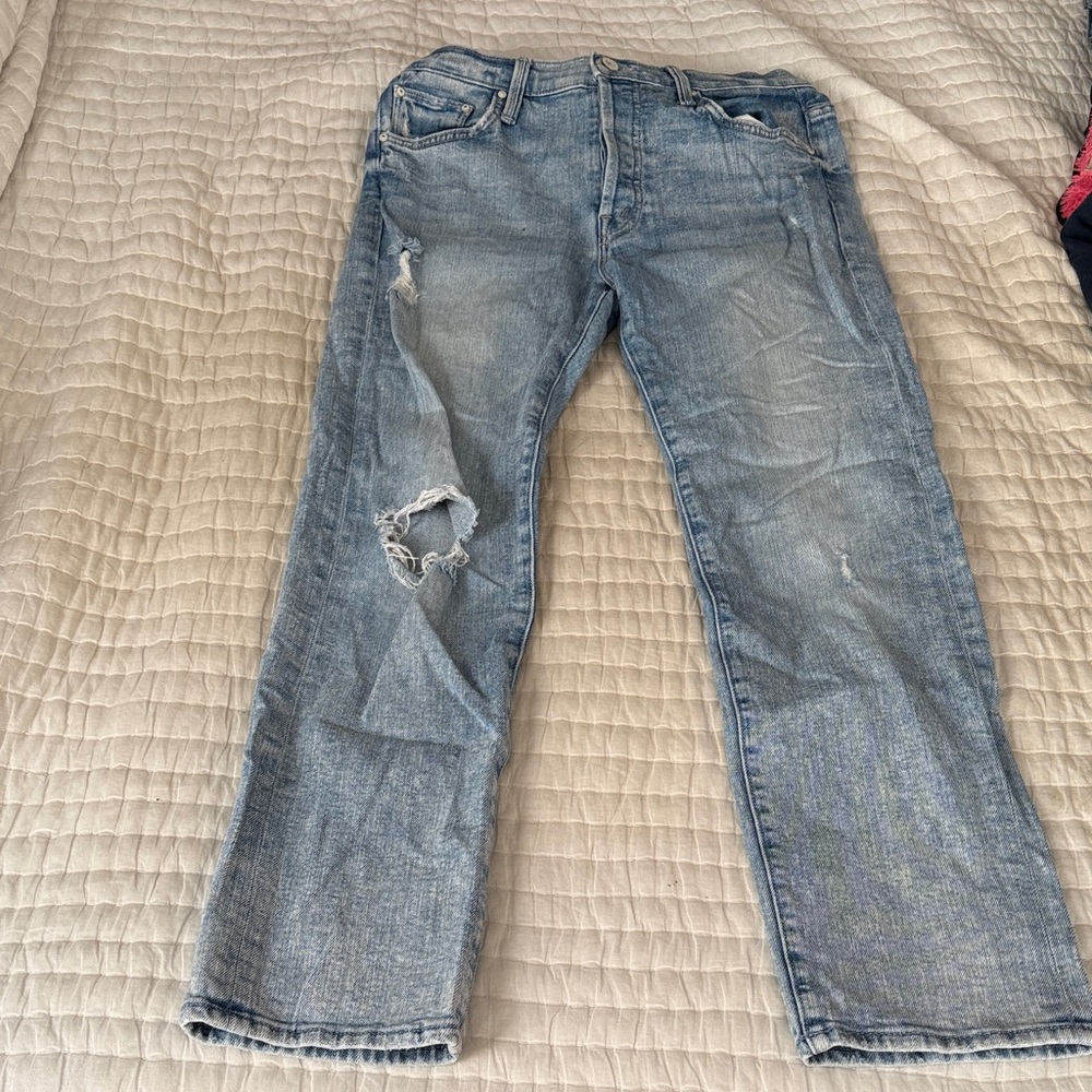 Mother Denim Classic Light Blue Straight Leg Jeans